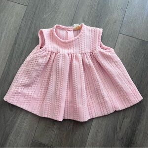Adorable Vintage Pink Sleeveless Crocheted Baby Dress